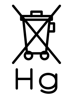 Symbol mit Hg – Batterie enthält Quecksilber